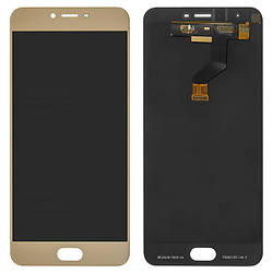 Дисплей для Meizu M3x (M682), модуль у зборі (екран і сенсор), оригінал Золотистий