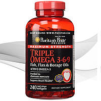 Омега 3 6 9 Puritans Pride Maximum Strength Triple Omega 3-6-9 240 softgels