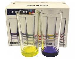 Набір високих склянок Luminarc J8924 BRIGHT COLORS NEW YORK (6Х280 мл.)