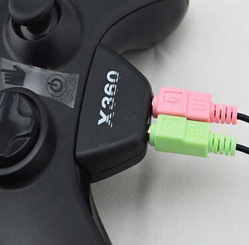 Xbox 360 Адаптер-переходник 3.5 мм  (подключение наушники + микрофон). Переходник для подключения наушников и
