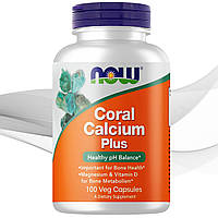 Кальцій-магній NOW Coral Calcium Plus Mag D - 100 кап веган