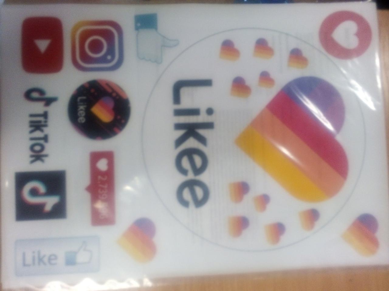 Вафельна картинка на торт "Лайки" (на аркуші А4)- Лайки-1, На круглий торт (1 ел.) + кекси (11 елементів)