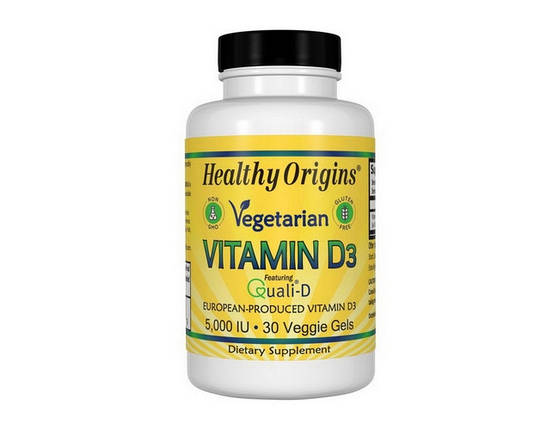 Вітамін D3 Healthy Origins Vegetarian Vitamin D3 5000 iu 30 капс, фото 2