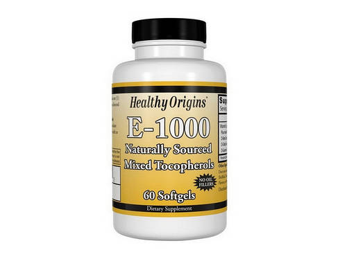 Вітамін Е Healthy Origins Vitamin E-1000 60 капс гел, фото 2