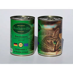 Консервований корм для котів Baskerville (Баскервіль, оленина з м'ясом птиці) 400 г