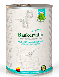 Консервований корм для котів Baskerville Holistic (Баскервіль Холістік, оленина з кроликом), 400г.