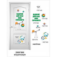 Наклейки для школи на двері для оформлення: кабінету географії