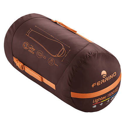 Спальний мішок Ferrino Lightec SM 1100 Lady/-3 °C Nut/Yellow (Left), фото 4