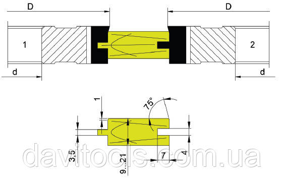Комплект фрез для вагонки 140x30...50x21 (ВК8) Інструмент Комплект фрез для вагонки 140x30...50x21 (ВК8) Інструмент