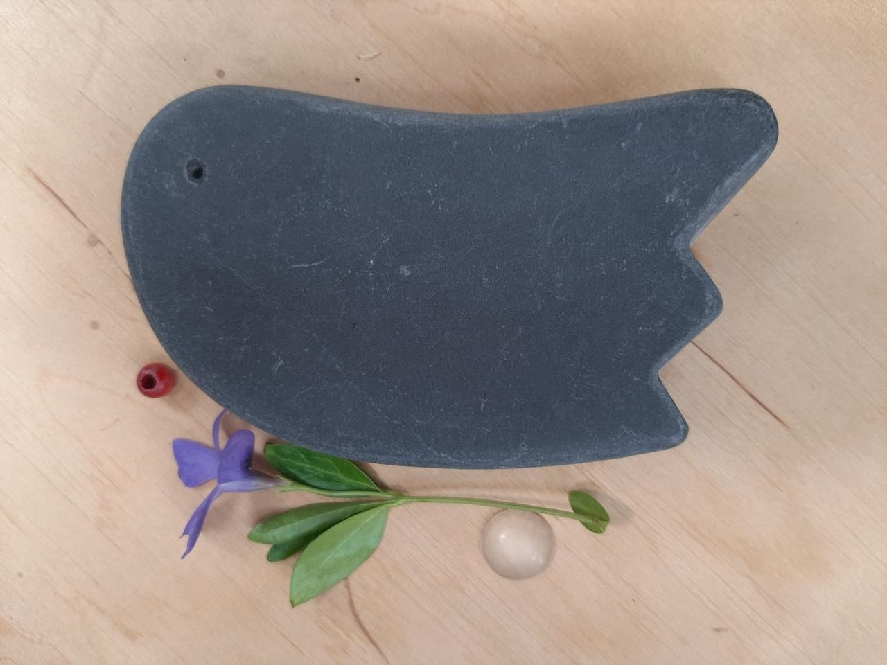 Скребок Гуаша Шунгіт (Бяньши) Пташка, фото 1