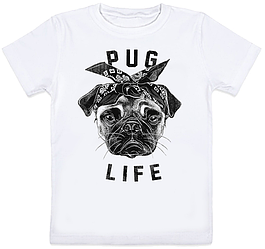 Дитяча футболка Pug Life - Bandana (біла)