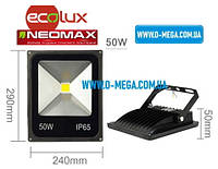 Светодиодный LED-прожектор Neomax (Ecolux) 50W, 220V, 6000K, 4000Lm, IP65