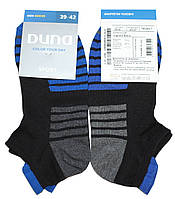 Короткі чоловічі шкарпетки літні, чорні з синім, спортивні, розмір 25-27, Дюна