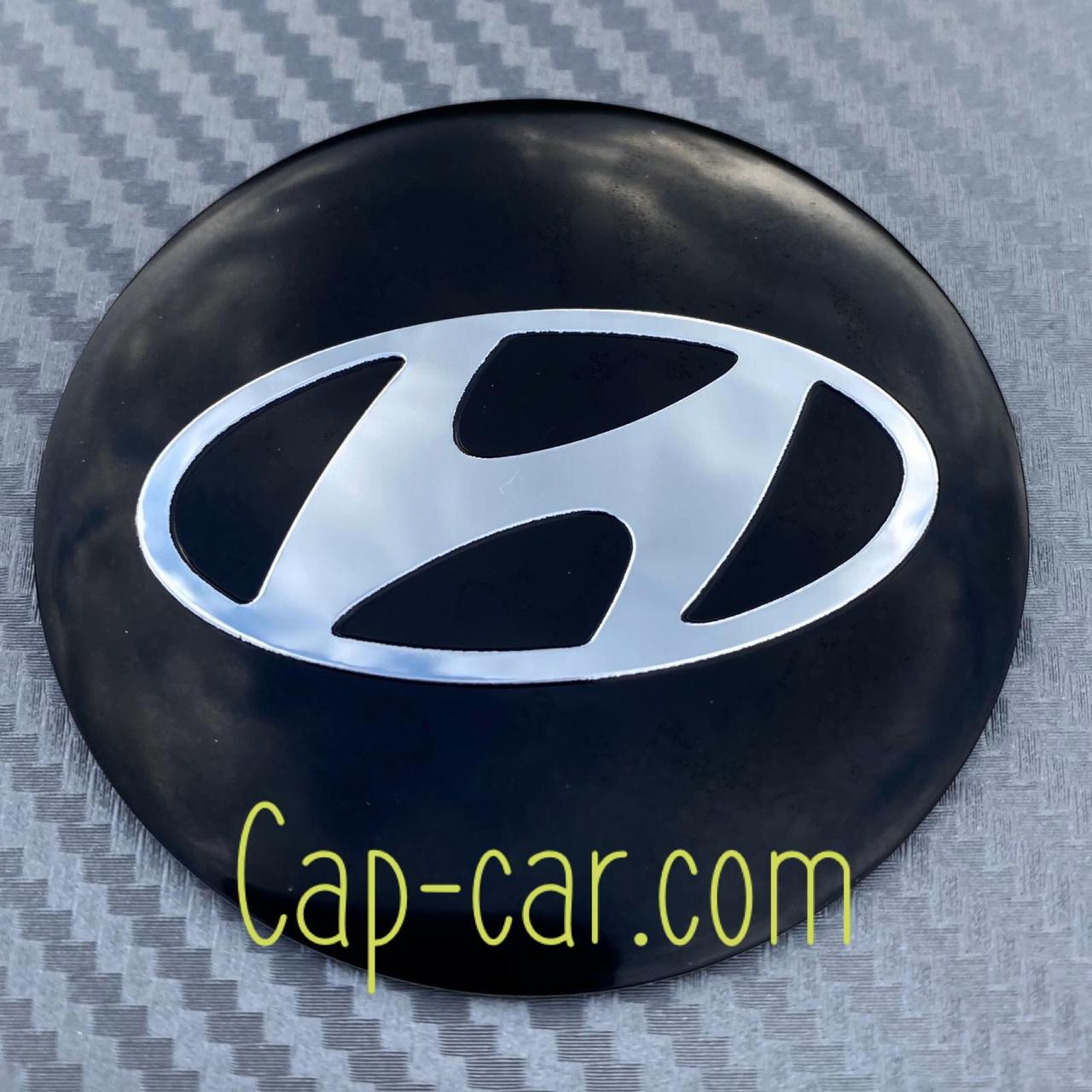 Наклейки 60мммм для дисків з емблемою Hyundai (Хюндай). Ціна визначається за набір з 4-х штук, фото 1