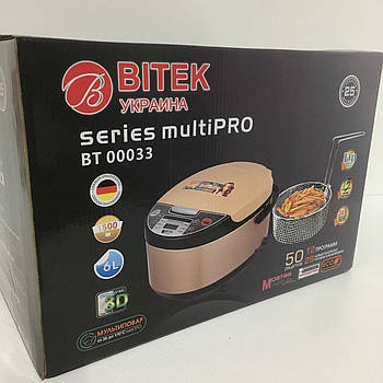 Мультиварка 6,0 л 1500 Вт 12 програм Rice Cooker MultiPro BITEK BT-00033 (4 шт./ясть)