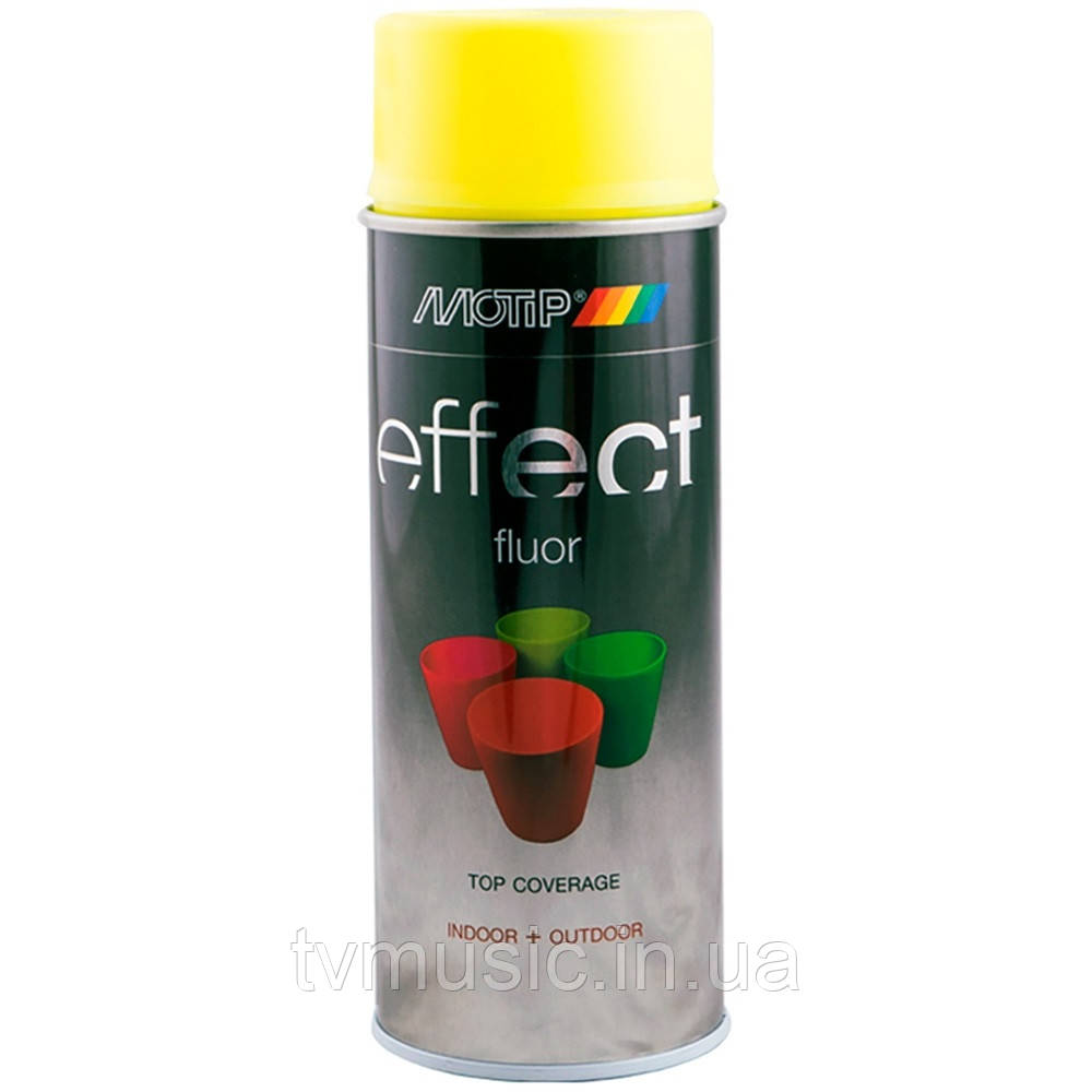 Аерозольна флуоресцентна фарба Motip Deco Effect Жовта 302303 400 мл