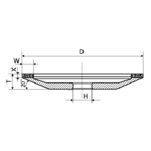 Круг алмазний тарілка (12А2-20°) 125х10х2х16х32(200/160,250/200)