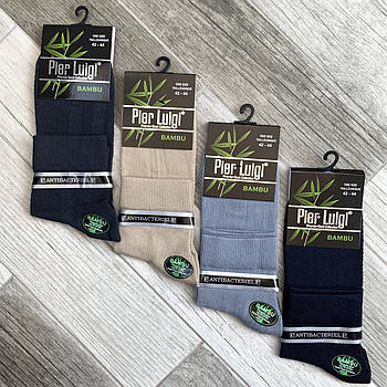 Шкарпетки чоловічі із сіткою бамбук Pier Luigi, антибактеріальні, без шва, асорті, 02370