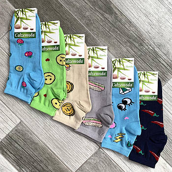 Шкарпетки жіночі демісезонні бамбук Calze Moda, Туреччина, розмір 36-40, асорті, 03563