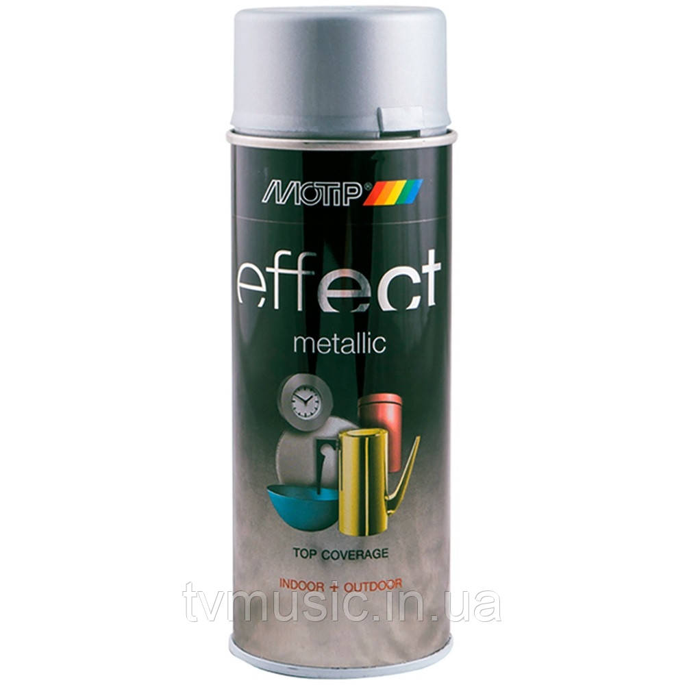 Аерозольна фарба з ефектом металік Motip Deco Effect Metallic Сріблястий Діамант 302501 400 мл