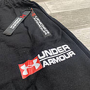 Штани спортивні чоловічі бавовна без манжета Under Armour, розміри 46-54, чорні, БМ 0130/03, фото 2