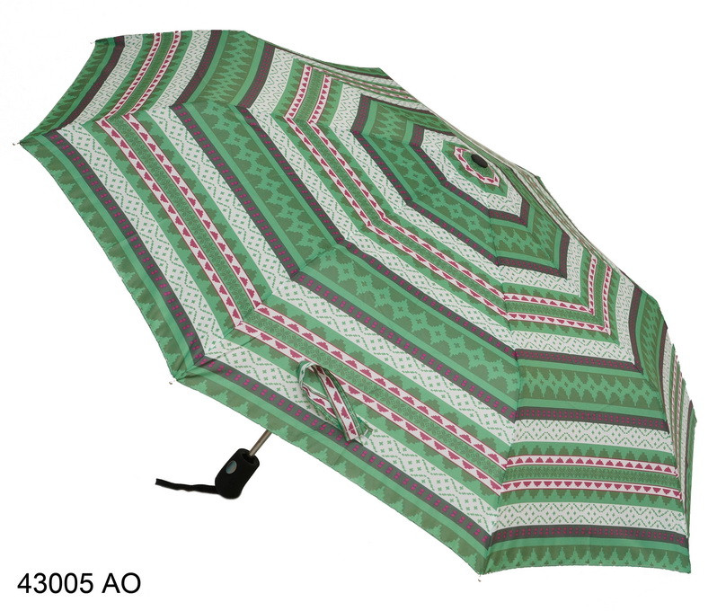 Женский зонт полуавтомат зеленый геометрия - фото 1 - id-p155263606