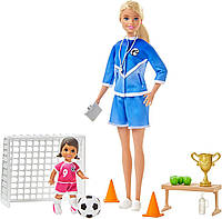 Оригинальный детский игровой набор Барби Футбольный тренер Barbie Soccer Coach GLM47