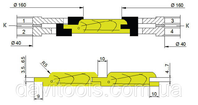 Комплект фрез для вагонки 160x30...50x19 (ВК8) Інструмент