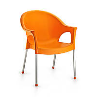 Пластиковое кресло с алюмин. ножками "Bergama" Holiday, Irak Plastik (оранжевый)