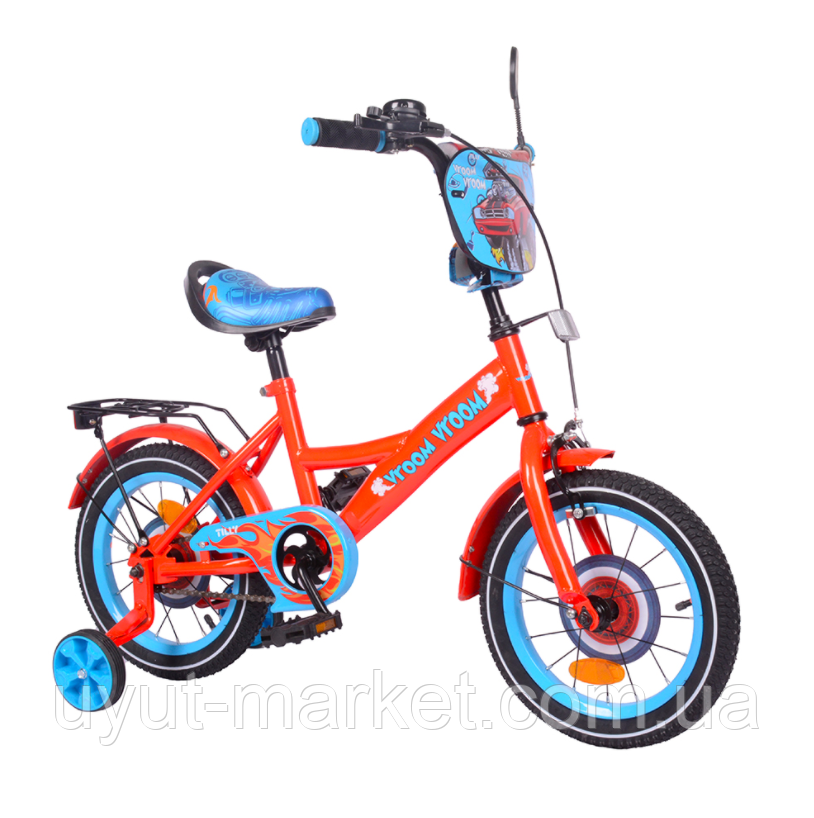 Двоколісний дитячий велосипед 14" від 3 років з TILLY Vroom з навчальними коліщатками - фото 1 - id-p1172536131