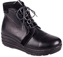 Жіночі ортопедичні черевики на шнурівці 17-104 чорні (36-41 розмір)