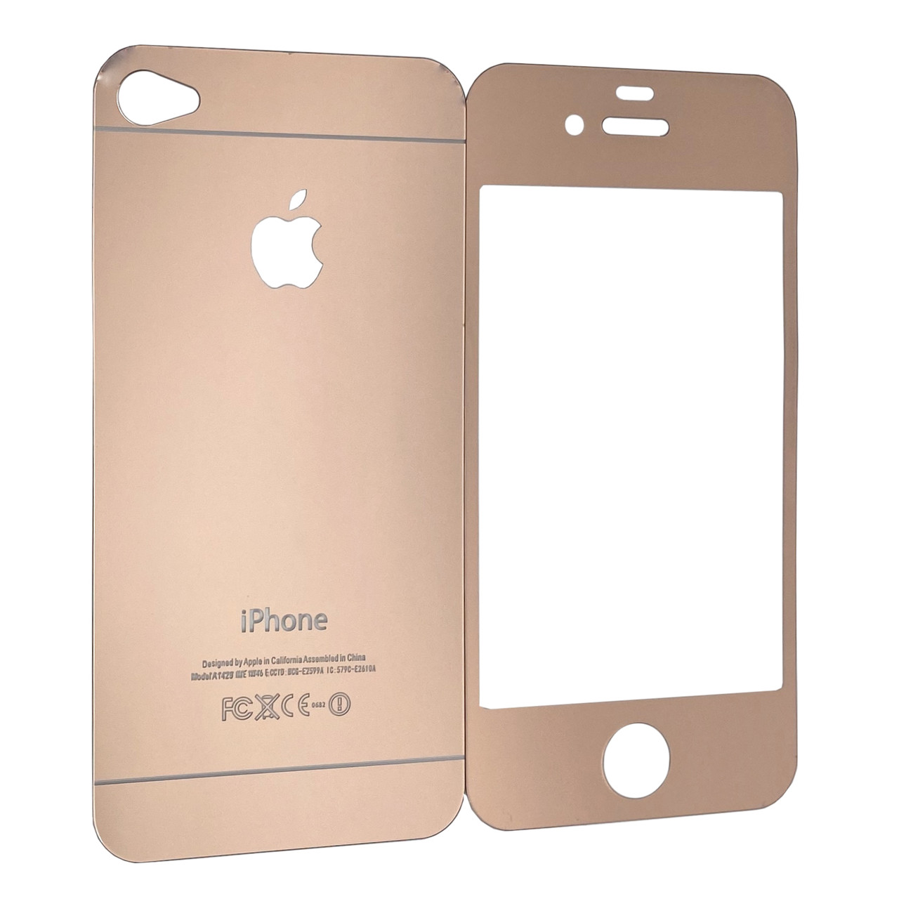 Захисне скло для Apple iPhone 4/4S дзеркало back/face rose gold