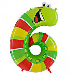 Кулька Цифра "6 Гусениця" (102 см), Італія