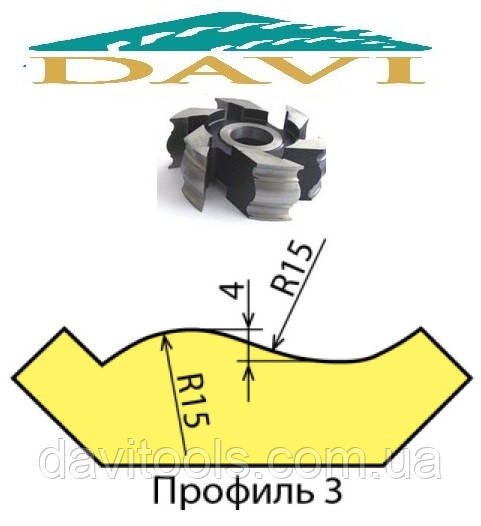 Фреза для виготовлення рейкового плінтуса 125х32 L40 Профіль 3 напаяна Р6М5 Vatzo