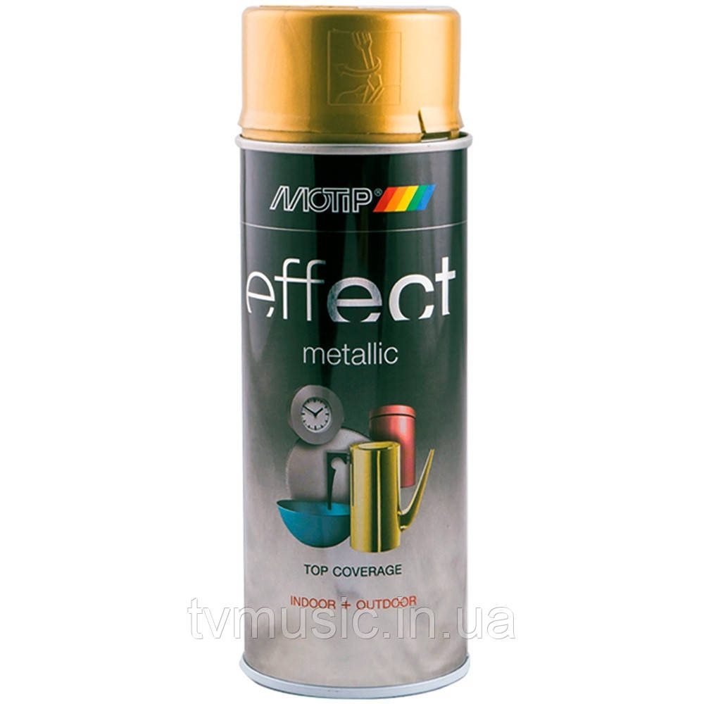 Аерозольна фарба з ефектом металік Motip Deco Effect Metallic Золотистий Діамант 302506 400 мл