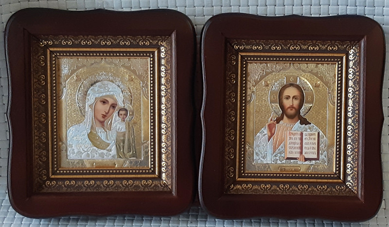 Ікони Вінчальна Пара з литографическими іконами 21х24см