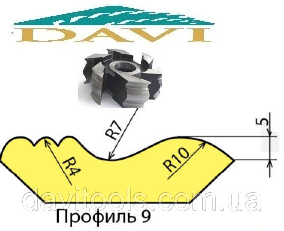 Фреза для виготовлення рейкового плінтуса 125х32 L36 Профіль 9 напаяна Р6М5 Vatzo