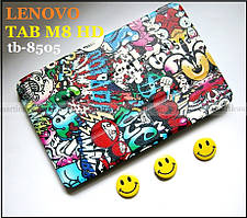 Сучасний різнобарвний чохол книжка Lenovo Tab M8 (tb-8505X tb8505F) з малюнком Графіті