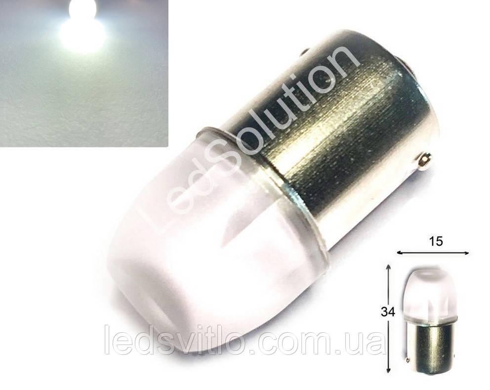 Автомобільна LED лампа P21W S25 12V 3smd 5630 світлодіодна,  білий колір світла