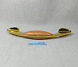 Ручка меблева  метал + пластик 128 мм Золото, фото 3