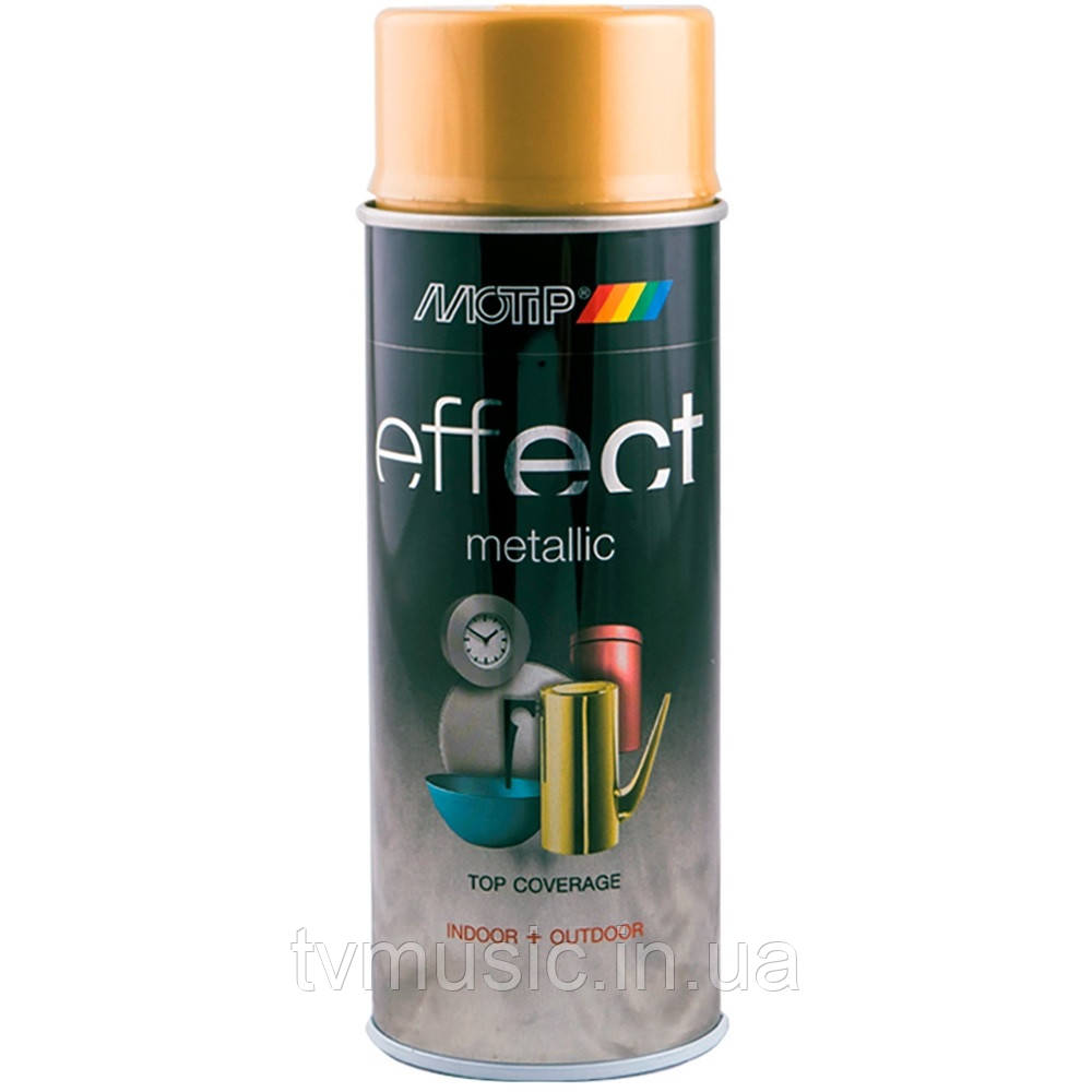 Аерозольна фарба з ефектом металік Motip Deco Effect Metallic Справжнє Золото 302507 400 мл