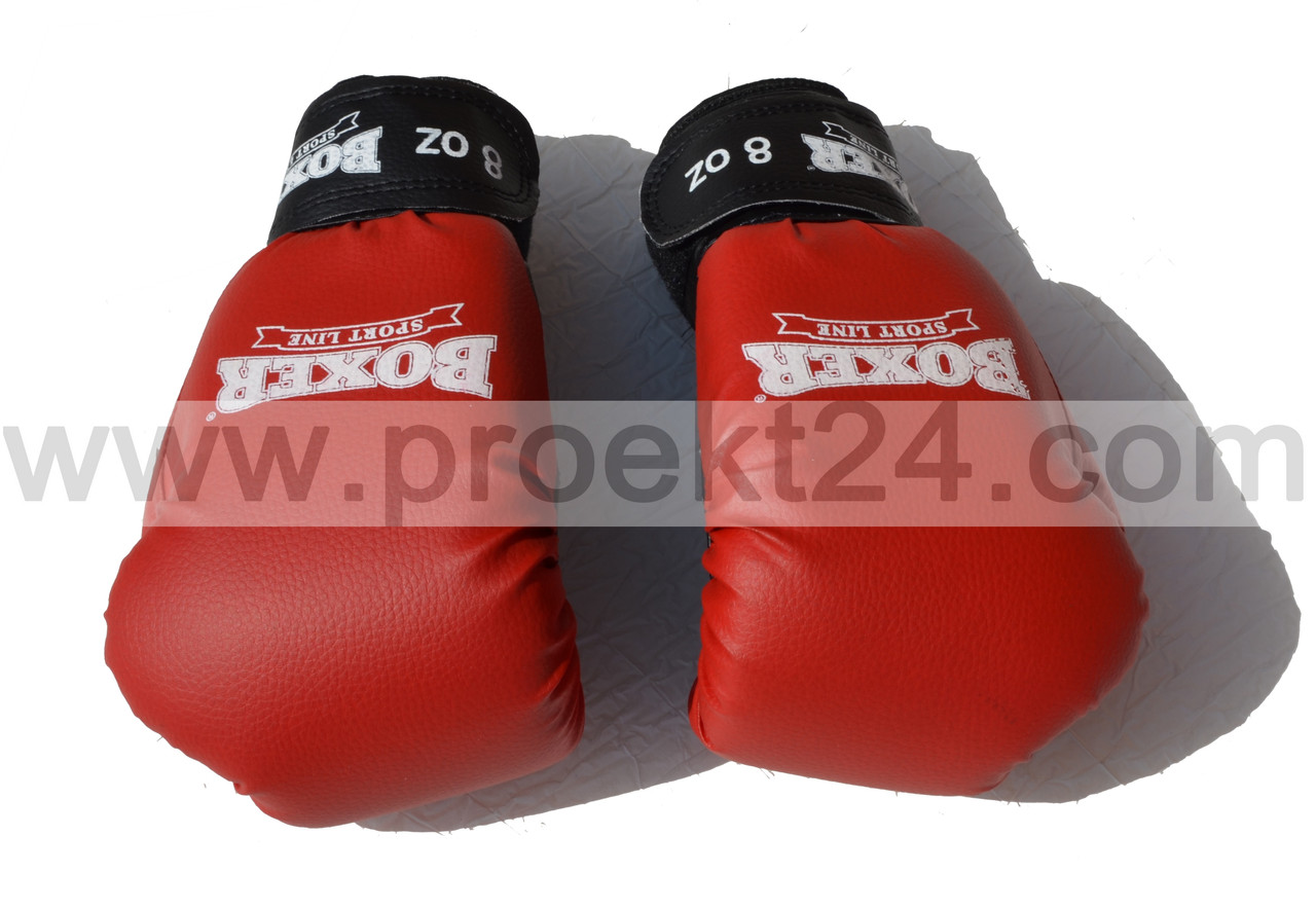 Боксерские перчатки BOXER 10 оz кожвинил красные - фото 5 - id-p4263199