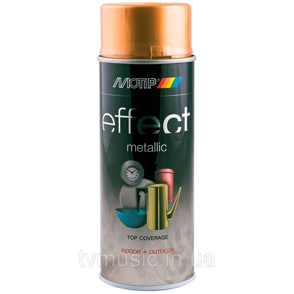 Аерозольна фарба з ефектом металік Motip Deco Effect Metallic Античне Золото 302508 400 мл