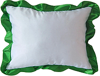 Подушка атлас с цветным рюшем 35*45 Зеленый