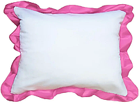 Подушка атлас с цветным рюшем 35*45 Розовый