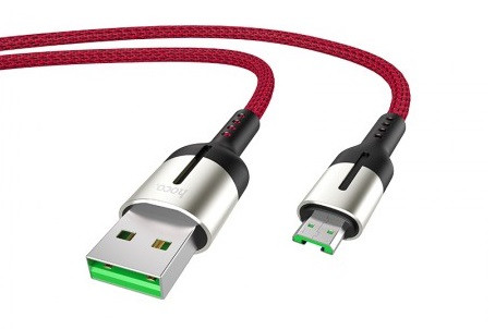 Кабель MicroUSB Hoco Gusto U68 |4A, 120см| Червоний