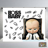 Дизайн ДН БЕСПЛАТНОБанер 2.5х2,3х2.Boss Baby/ / для хлопчика.Печать баннера |Фотозона|Замовити банер|