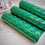 Екошкіра голограма зеленого кольору, 21 на 30 см. - 20 грн, фото 3