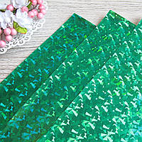 Екошкіра голограма зеленого кольору, 21 на 30 см. - 20 грн
