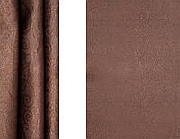 Портьерная ткань для штор Блэкаут коричневого цвета с вензелями (Sunrise HXN HX6017-7/280 BL)